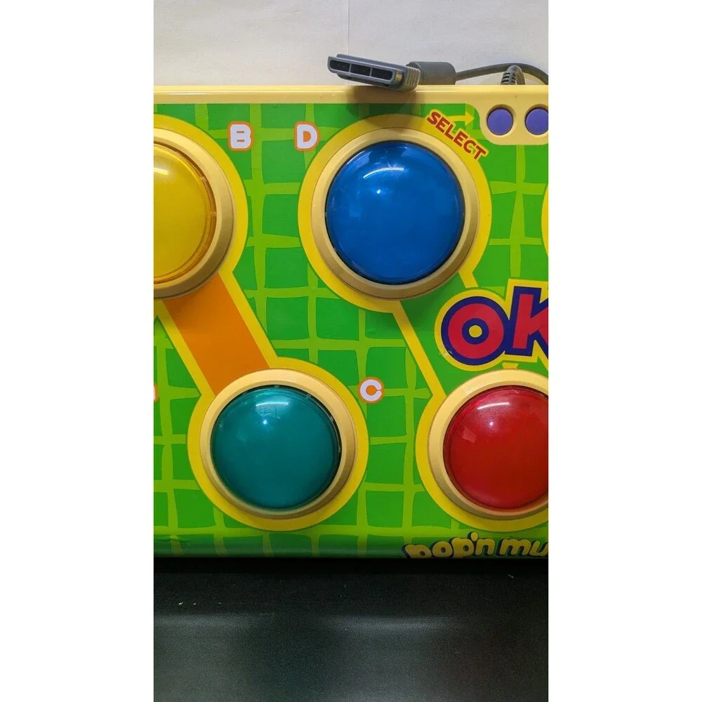 Pop'n Music Arcade Style Controller Sony Playstation2 PS2 PS1 CIB US SELLER